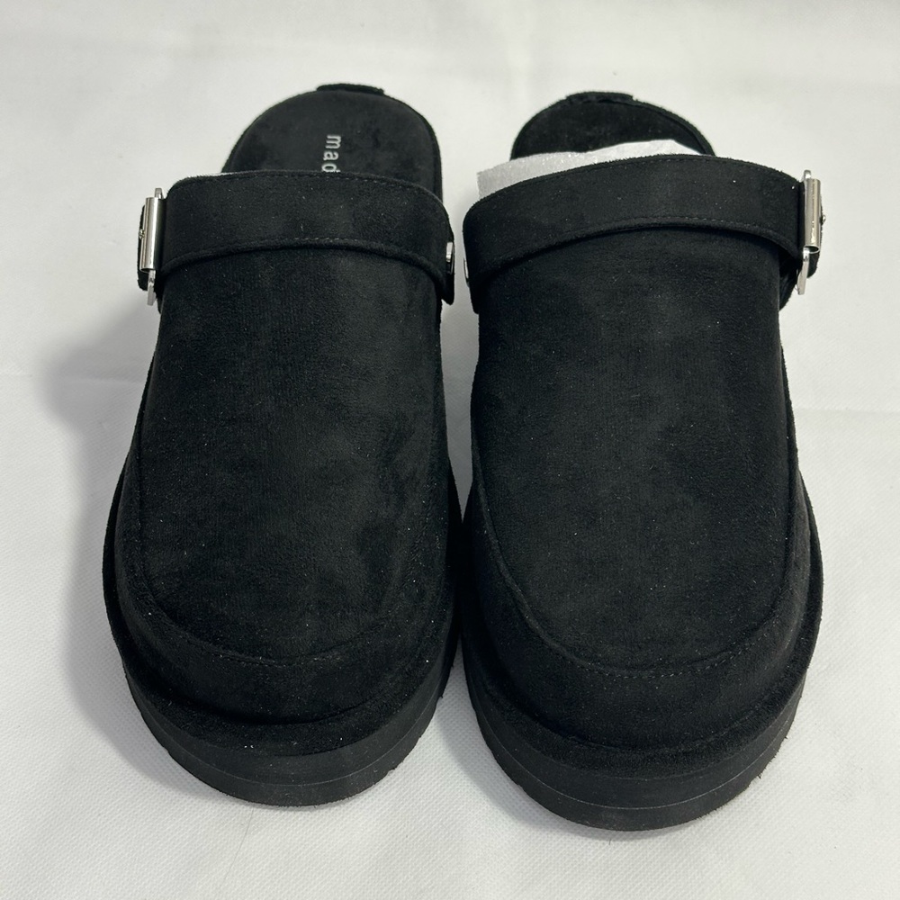Madden Girl Black Suede Mules